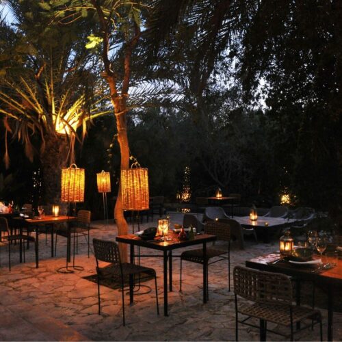 DAR AL HOSSOUN MAISON D'HOTES TAROUDANT ECO LOGDE mise en place nocturne restaurant