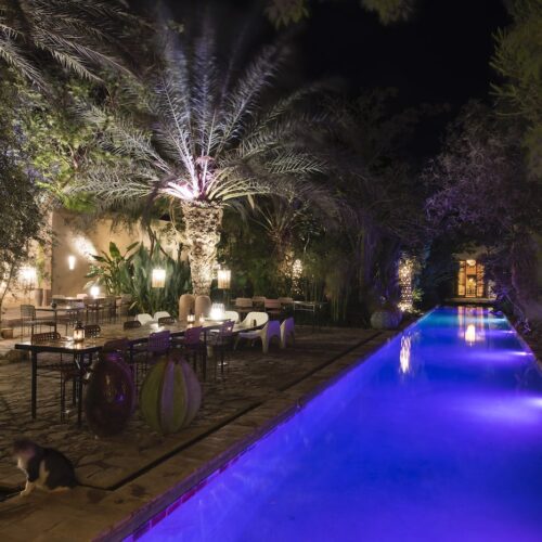 DAR AL HOSSOUN MAISON D'HOTES TAROUDANT ECO LOGDE piscine et jardin nuit