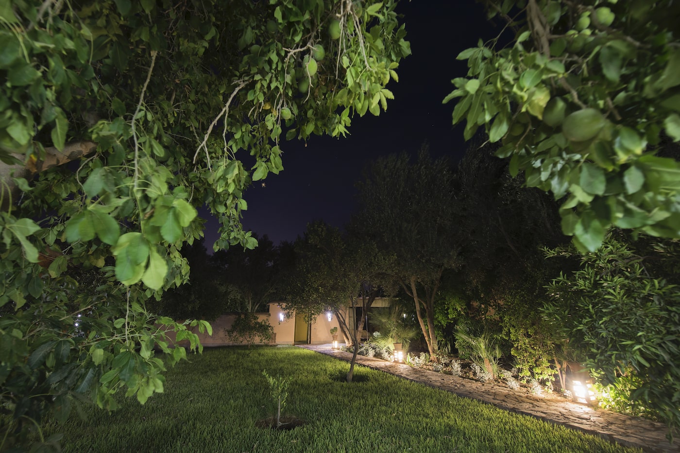 DAR AL HOSSOUN MAISON D'HOTES TAROUDANT ECO LOGDE jardin en nuit