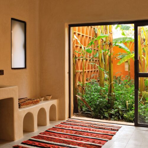 DAR AL HOSSOUN MAISON D'HOTES TAROUDANT ECO LOGDE salle de bain et jardin